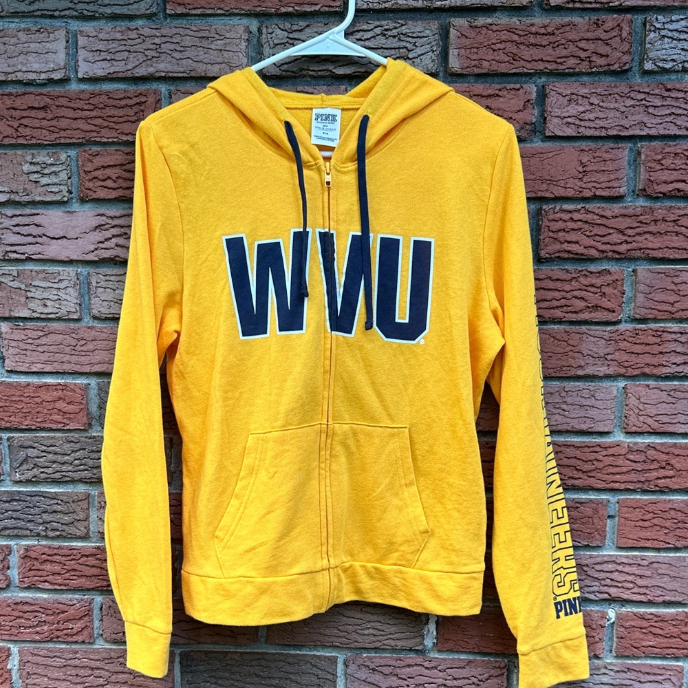 PINK Victoria's Secret Gold WVU Hoodie